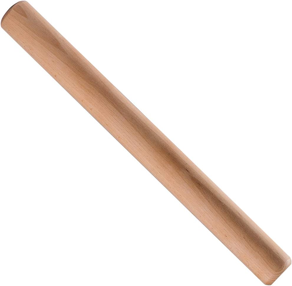 PELYN Pizza Dough Roller Large French Wood Rolling Pin for Baking Fondant Pasta Pastry Tortilla Chapati, roller pin for Baker, 15.80Inch by 1.6Inch