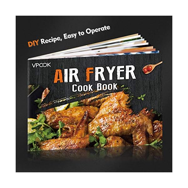 Air-Fryer-Vpcok-Health-Fryer-Oil-Free-and-Low-Fat-Cooking-1300-1500W-L-Black-Air-Fryer-Cookbook-Included Air Fryer Vpcok Health Fryer Oil Free and Low Fat Cooking, 1300-1500W, L, Black, Air Fryer Cookbook Included