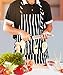 Utopia Kitchen Adjustable Bib Apron with 2 Pockets - Adjustable Neck Strap - 32-Inch by 28-Inch with Extra Long Ties, Black (Stripe, 1)