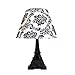 Simple Designs LT3010-DSK Eiffel Tower Paris Table Lamp, Black/Damask Shade