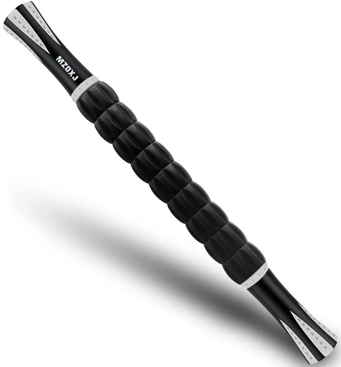 Photo 1 of MZDXJ Muscle Roller Massage Roller Stick for Athletes, Help Reducing Muscle Soreness Cramping Tightness Leg Arms Back Calves Muscle Massager?Black White - 18 inch?