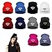 MuLuo Knitting Men Women Cap Diamond Pattern Beanies Winter Wool Hats Black