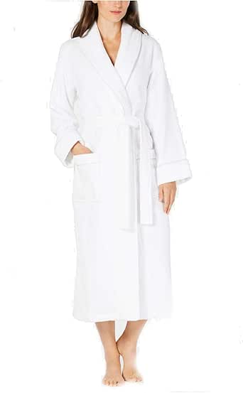 Charter Club Luxe Terry Piped Wrap Robe Bright White Size XX Large At 