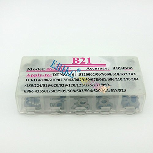 ERIKC 100 pieces Denso B21 Injector Shims Washers Size 1.5---1.77mm , Diesel Fuel Adjusting Shim for Common Rail injection