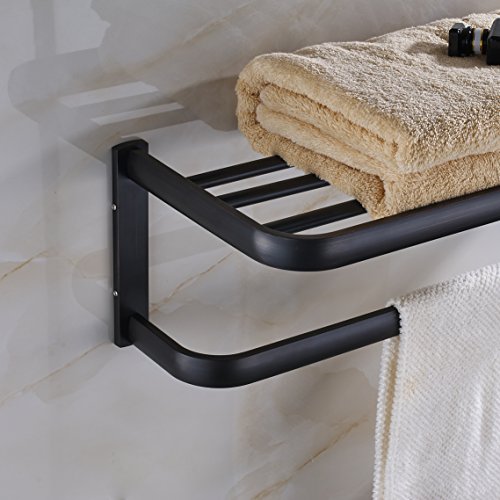 Rozin Oil Rubbed Bronze Bath Towel Holder Shelf Wall (Oil Rubbed Bronze