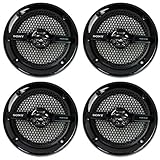 Sony 4 XS-MP1611b 6.5" 280 Watt Dual Cone Marine Speakers Stereo Black XSMP1611 (Black)