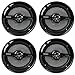 Sony 4 XS-MP1611b 6.5" 280 Watt Dual Cone Marine Speakers Stereo Black XSMP1611 (Black)