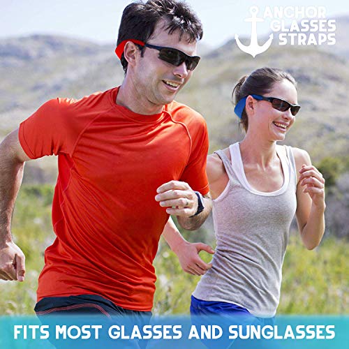 Sunglass Glasses Strap - 2 Pack Sport Eyewear Retainer - Anti Slip Fast Drying - Fits All (Black) - Thumbnail 4