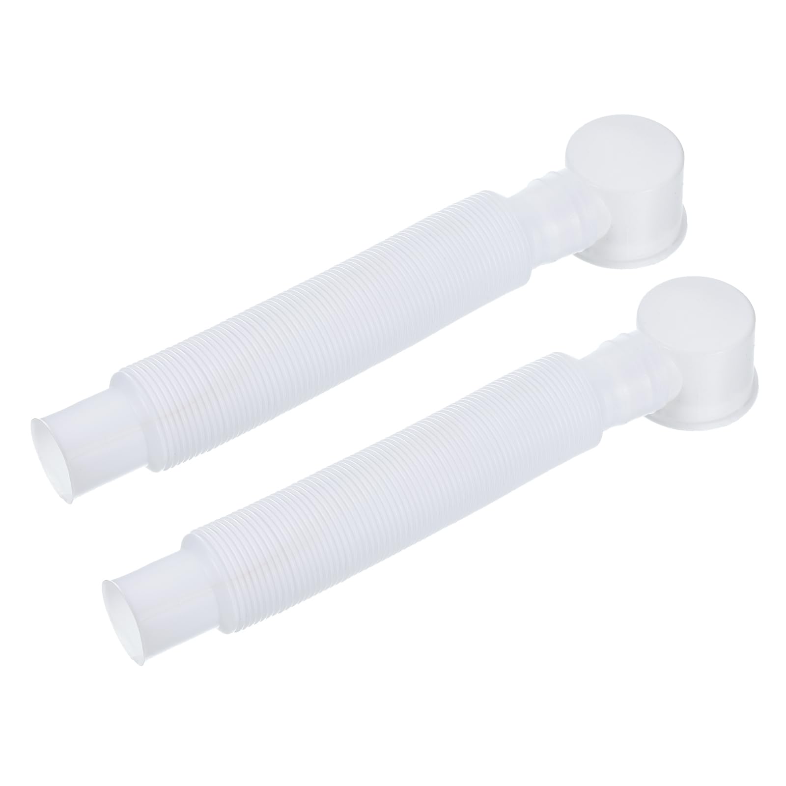 YOKIVE 2 Pcs Bathtub Drain Pipes, Expandable Waste Drain | Tubes Flexible Drainage Hose Great for Bathroom Shower (White, 1-Feet)