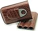 Cigar Case Travel - Cutter Included - Leather 3 Colors (Brown)