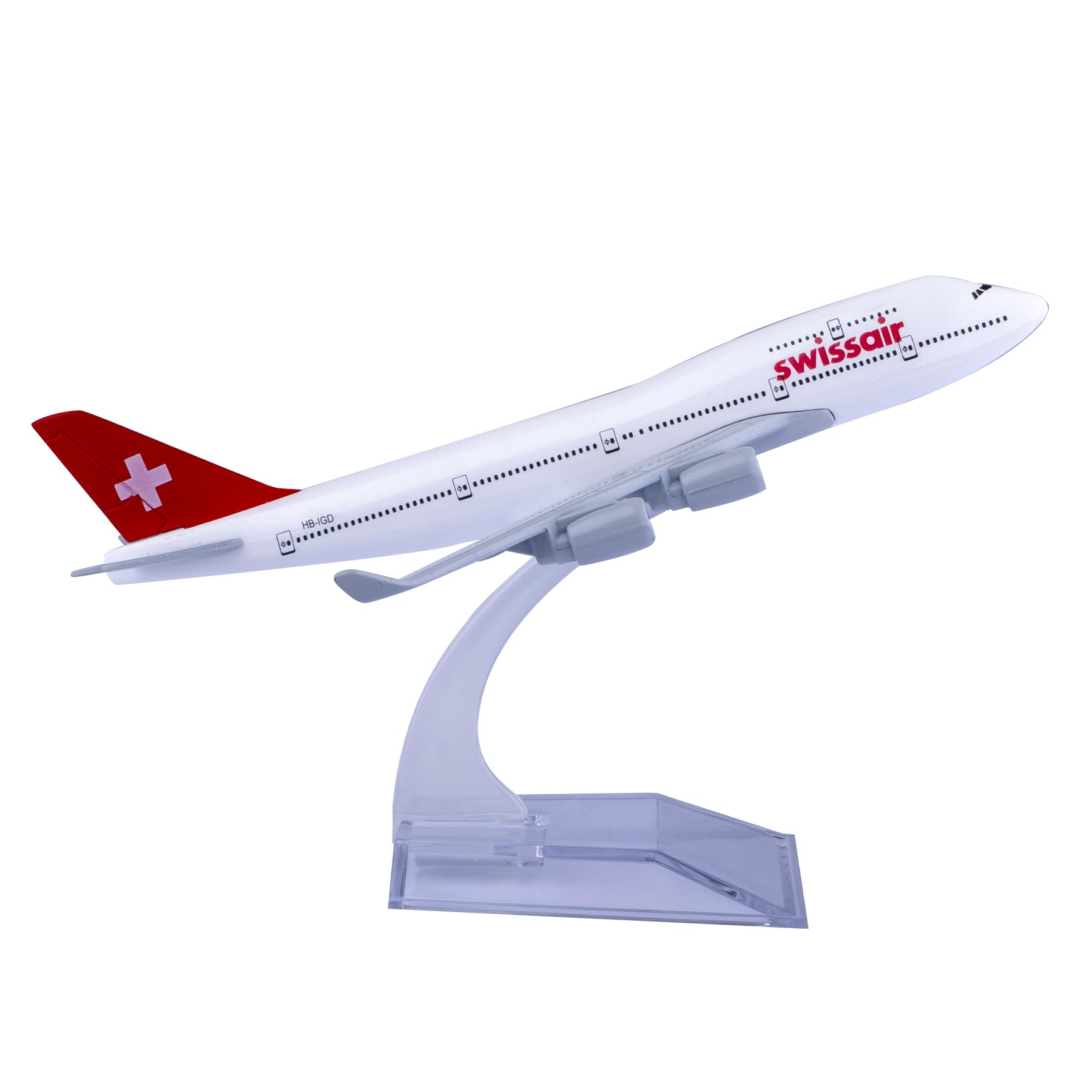 Bswath Model Planes 1:400 Scale Model Swiss B747 Model Airplane Diecast Airplanes for Gift and Collection