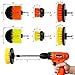 Drill Brush Power Scrubber Brush Set, Herrfilk Drill Brush Attachment Set with Extend Attachment and Scrub Pads Sponge, Drill Bit Scrub Brush for Cleaning Grout, Car,Tiles, Sinks, Bathtub