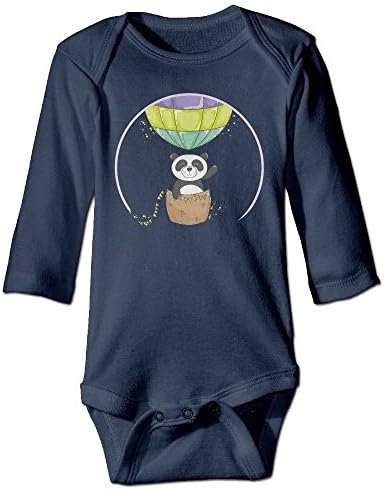 RainSea Unisex Baby Panda Fire Balloon Long-Sleeve Bodysuits Rompers