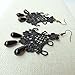 RareLove Lolita Black Lace with Beads Chandelier Dangle Earrings