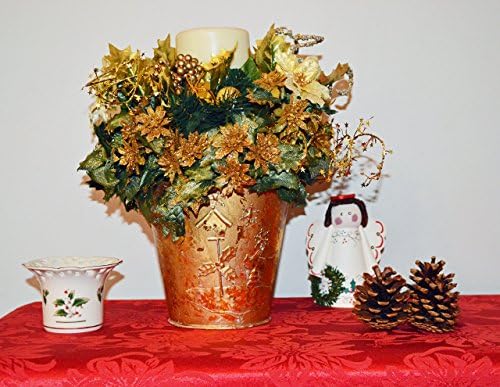 Christmas Floral Arrangement, Christmas Centerpiece, Table Decoration, Golden Glow, Ready to Ship!
