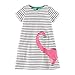 Little Girls Crewneck Cotton T-Shirt Dress With Pink Dinosaur Applique Size 3T