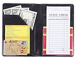 5" x 7.5" Mymazn Waiter Book Server Wallet Server Pads Waitress book Restaurant Waitstaff Organizer, Guest Check Book Holder Money Pocket Fit Server Apron Black
