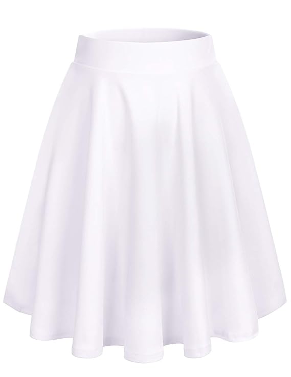 bridesmay Damen Basic Solid Vielseitige Dehnbaren Informell Minikleid Retro Mini Rock Faltenrock