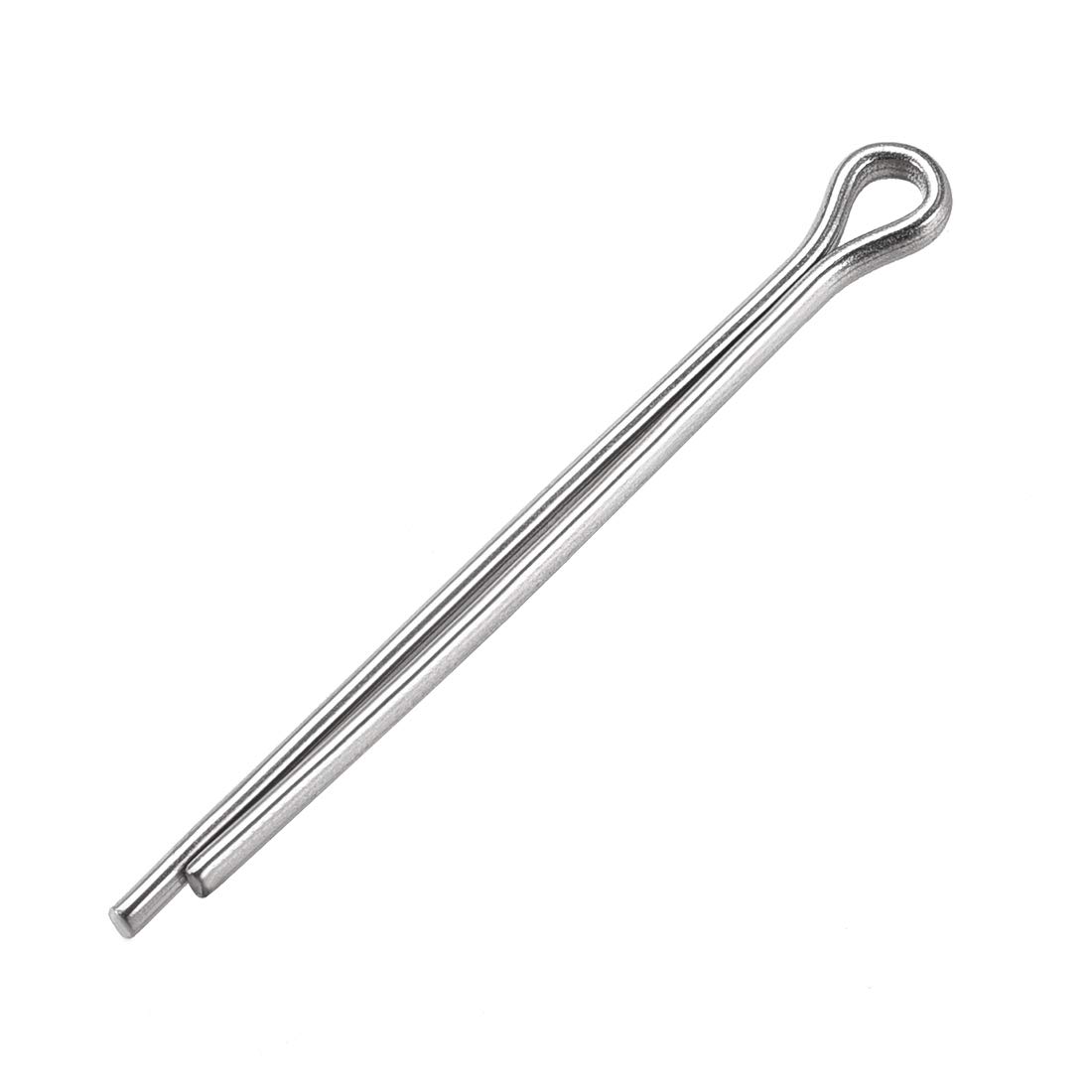 sourcing map Split Cotter Pin - 2.5mm x 35mm 304 Stainless Steel 2-Prongs Silver Tone Fastener Clip Key 30Pcs