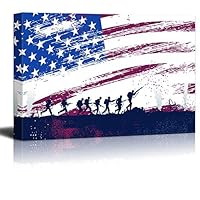 Canvas Wall Art Flag Day Theme Canvas Prints Home Artwork Decoration for Living Room Bedroom - 12x18 inches