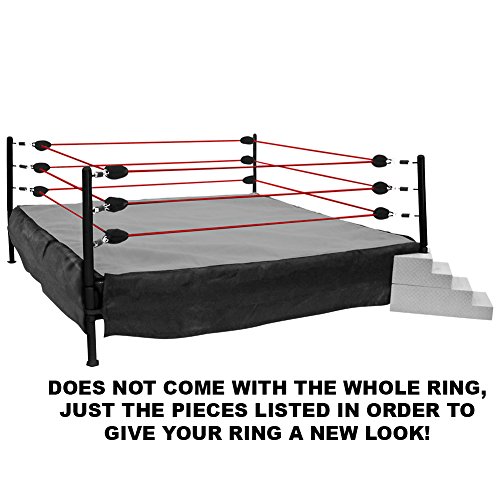 Wrestling Ring Conversion Kit: Deal 5 (Black & Gray Bad Attitude Deal With Red Ropes)