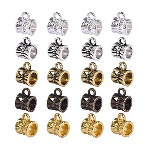 Connectors Bails Beads for Jewelry Making Tube Spacer Bead Hanger Fit European Charms Bracelet Pendants Mixed Color 250Pcs