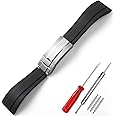 CWYTTZQ Rubber Watch Band For Rolex Submariner Ghost Daytona Yachtmaster Rolex Rubber Strap 20mm Replacement and Omega Silicone Strap Wristband
