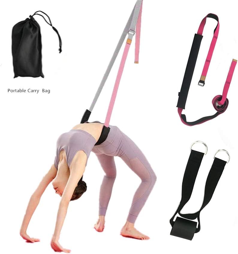 JIMACRO Leg Stretcher, Adjustable Leg Stretcher Lengthen Ballet Stretch Band for Ballet Cheer Gymnastics Taekwondo Training Easy Install on Door Flexibility Stretching Leg Strap