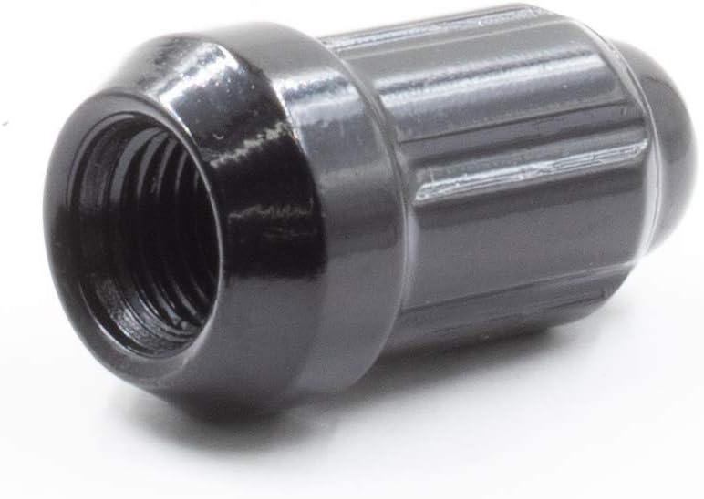 Wheel Accessories Parts Set of 20 1.38" Long Car Lug Nut Closed End Bulge Acorn Spline Lug Nuts Cone Seat Locking with Key (1/2, Black): Automotive
