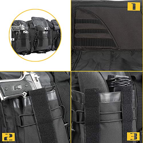 XWLSPORT AK47/AR16 Tactical Rifle Case Double Carbine Bag Outdoor Molle Deluxe Double Rifle Gun Bag Padded Long Gun Case & Rifle Storage Backpack(2 Sizes and 6 Colors to chooese from) (Black, 42inch)