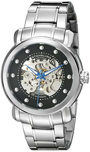 Stuhrling Original Men's 644.02 Legacy Automatic Skeleton Stainless Steel Link Bracelet Watch