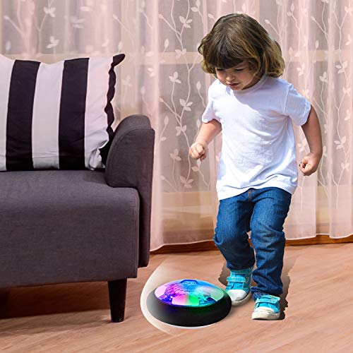 Kids Toys, Hover Soccer Ball Set with 2 Goals, Rechargeable Air Soccer with LED Light and Foam Bumper Indoor Projector Floating Ball Games Gift for 3 4 5 6 7 8-12 Years Old Boy Toddler（Newest Version）