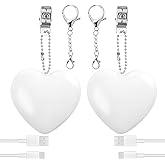 2pcs Purse Glow Heart Light - Automatic Sensor Purse Lamp, Touch Activated Handbag Light, Portable Handbag Night Light, Heart Shaped Purse Lamp for Purse Women Girls Mother Friends (White)