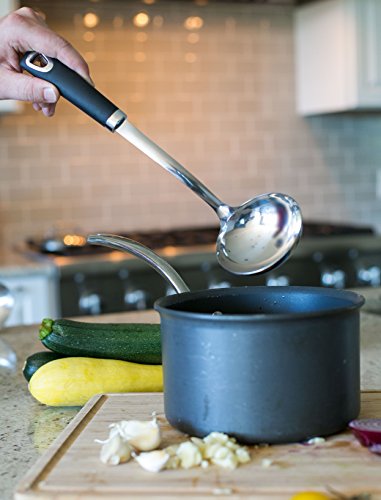 Internet's Best Stainless Steel Soup Ladle with Rubber Grip | Large Kitchen Utensil Spoon | Punch Bowl and Soup Pan Ladle - Thumbnail 2