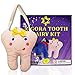 Zigora Tooth Fairy Pillow LED Kit - 5 Piece Memorable Bundle Gift Set for Girls, Includes 1 LED Pillow, 2 Toothbrushes, 1 Keepsake Box, 1 Lost Tooth Certificate Pad & 4 AA Batteries.