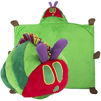 Comfy Critters Stuffed Animal Blanket - The World of Eric Carle, The Very Hungry Caterpillar - Kids Huggable Pillow and Blanket Perfect for Pretend Play, Travel, nap time.