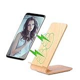 Fast Wireless Charger, Fast Charger Pad Qi Wireless Charger Stand 2 Coils For iPhone 8/X Samsung S8, S8+, S7, S7 Edge, S6 Edge Plus, Note5, S6, S6 Edge, And Iphone by Kulussy (Grain Wood)
