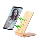 Fast Wireless Charger, Fast Charger Pad Qi Wireless Charger Stand 2 Coils For iPhone 8/X Samsung S8, S8+, S7, S7 Edge, S6 Edge Plus, Note5, S6, S6 Edge, And Iphone by Kulussy (Grain Wood)