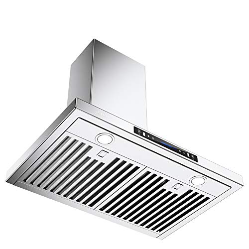 IKTCH 30inch Wall Mount Range Hood 900 CFM Ducted/Ductless Convertible, Kitchen Chimney Vent