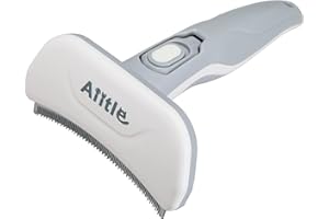 Aiitle Pet Grooming Brush, Self Cleaning Curved Deshedding Tool for Dogs & Cats-Effectively Reduces Shedding by Up to 95% for Short and Long Pet Hair, White L