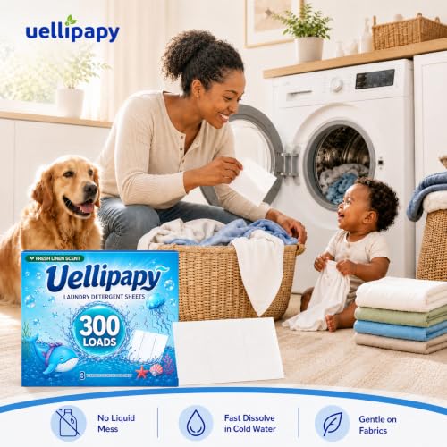 Laundry Detergent Sheets, 300 Loads, Fresh Linens Scent Travel Laundry Detergent for photo 12