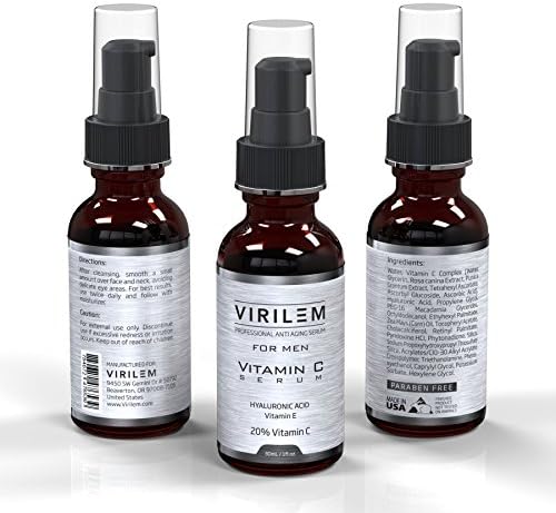 Virilem - Vitamin C Facial Serum 20% - Hyaluronic Acid - Vitamin E Antioxidants