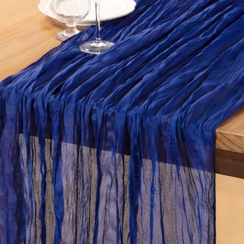 DeZerlor Royal Blue Cheesecloth Table Runners Summer