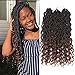 3 Packs/Lot Faux Locs Crochet Hair Braids 24 Roots/Pack Goddess Faux Locs with Curly Ends Deep Wave Crochet Twist Synthetic Braiding Hair Extension (3 Packs,1B/30)