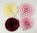 Burgundy Pink Birthday Party Decorations/Fall Bridal Shower Decorations/Valentines Day Decor/7pcs Burgundy Cream Pink Pinwheels Tissue Paper Fans Fall Bachelorette Party Decorations/Burgundy Wedding