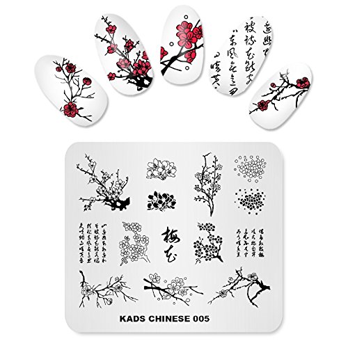 Alexnailart Nail Art Stamping Plate Flowers Style Chinese Natural Model Image Plate Nail Art Tools (CN005)