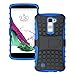 LG K10 Case, LG Premier LTE Case, Viodolge [Shockproof] Hybrid Tough Rugged Dual Layer Protective Case Cover with Kickstand for LG K10 / LG Premier LTE (blue)