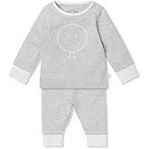 MORI Baby Unisex Snoozy Daywear Set in Grey Marl - Comfortable Top and Elastic Waist Pants - Toddler - 12-18 Months