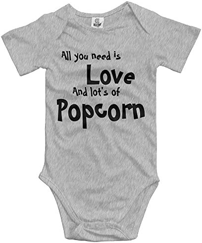 Jidfnjg All You Need is Love &amp; Popcorn Kids Boys Girls Baby Bodysuit Outfits Baby Onesies