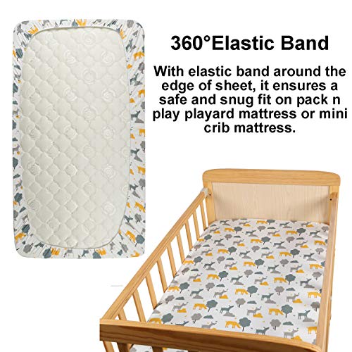 Pack n Play Playard Fitted Sheets 2 Pack Set 100 Jersey Knit Cotton
